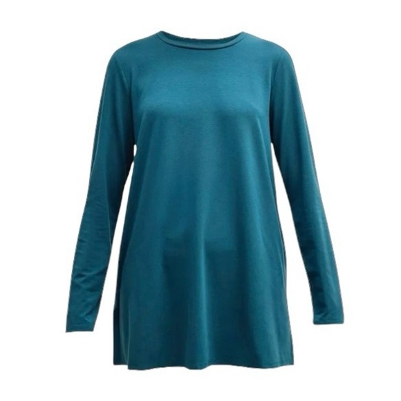 EILEEN FISHER | Stretch Jersey Knit Crew Neck Easy Fit, Long Length Size XS - Picture 3 of 12